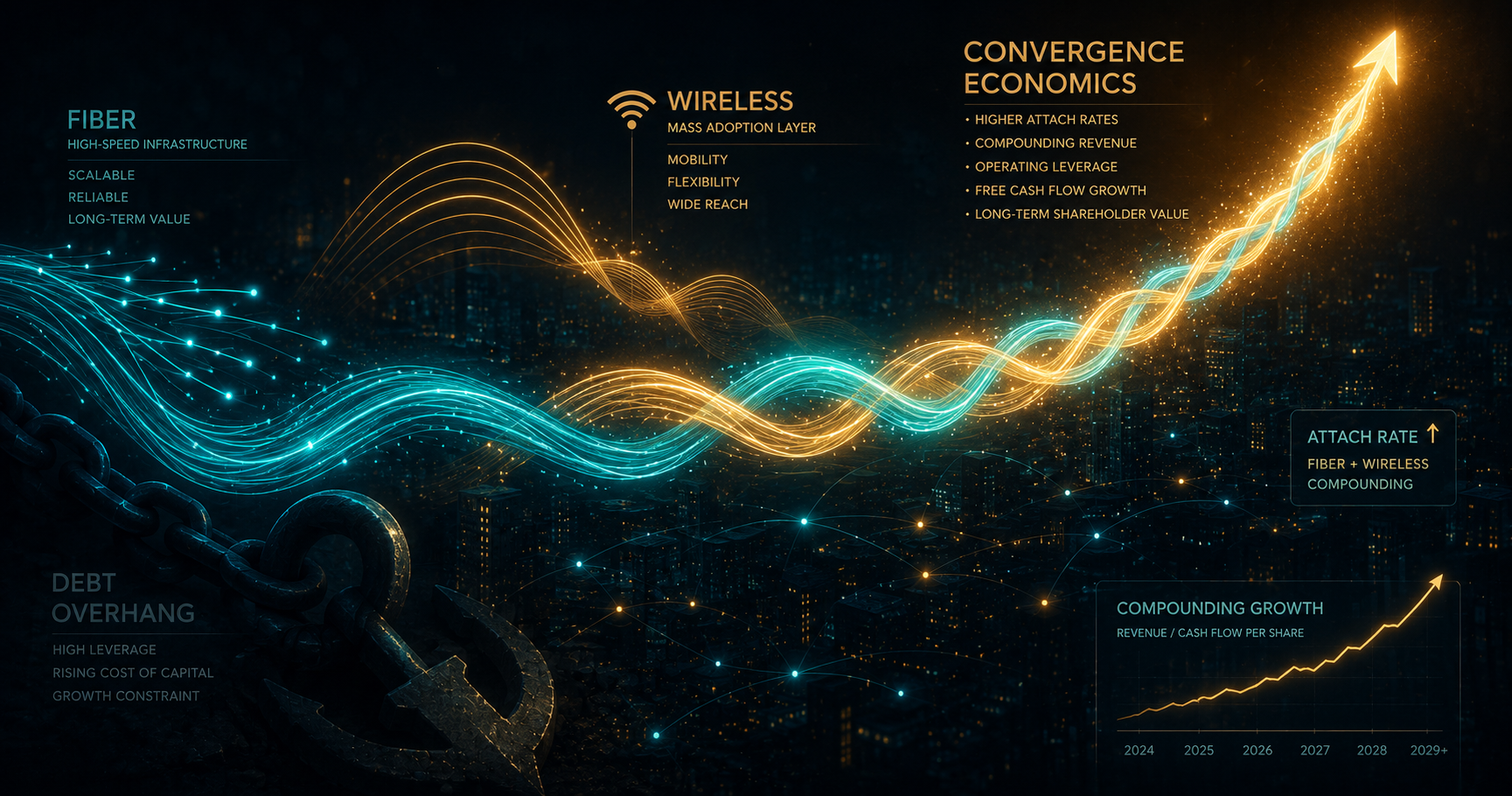 AT&T's 45% Fiber-Wireless Attach Rate Is The Convergence Story The Debt Overhang Narrative Is Missing (T)